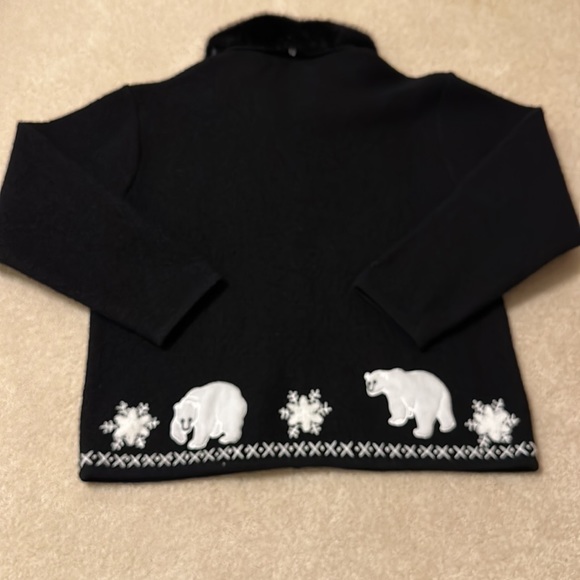 Beautiful 100% wool Eminent by Lisa zip front jacket/sweater size L - Picture 7 of 13